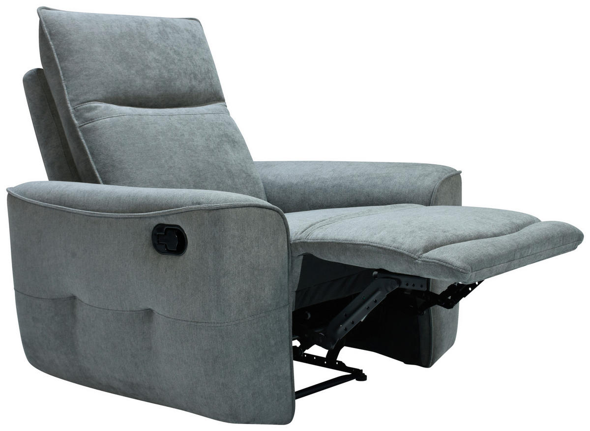 SCAUN DE RELAXARE in metal, textil gri  - negru/gri, Konventionell, metal/textil (100/99/96cm) - Celina Home