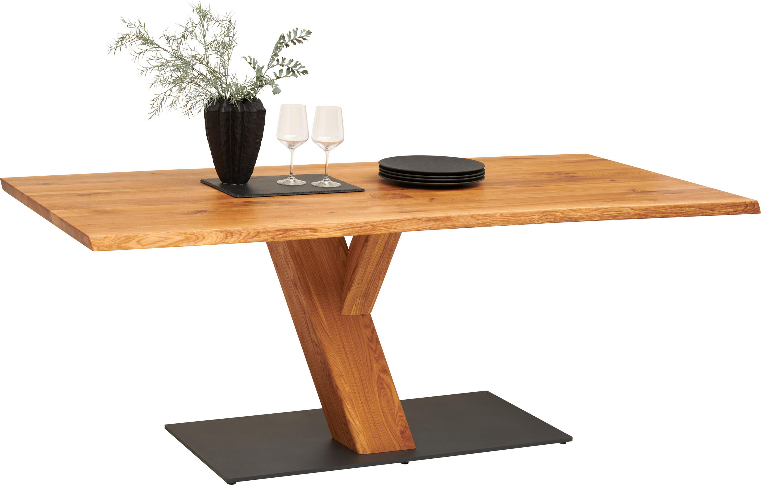ESSTISCHbois 220/95/76 cm  - couleur de chêne/anthracite, Konventionell, métal/bois (220/95/76cm) - Cassando
