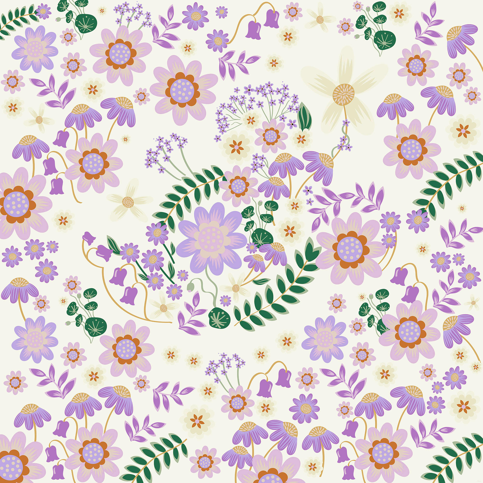 FOTOTAPETE MINNIE MOUSE GARDENING CLUB  - Lila/Naturfarben, Design, Textil (250/250cm) - Disney