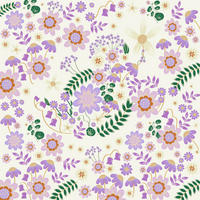 FOTOTAPETE MINNIE MOUSE GARDENING CLUB  - Lila/Naturfarben, Design, Textil (250/250cm) - Disney