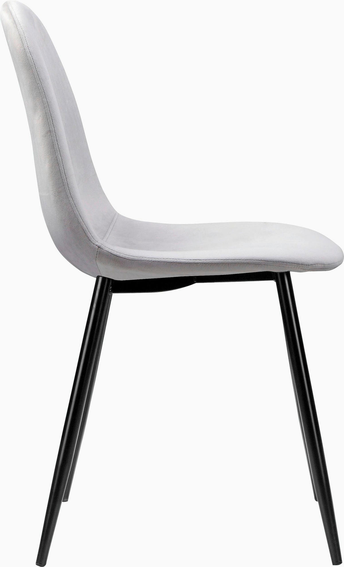 STUHL-SET Velours Grau  - Schwarz/Grau, Design, Textil/Metall (44/87/51cm) - MID.YOU