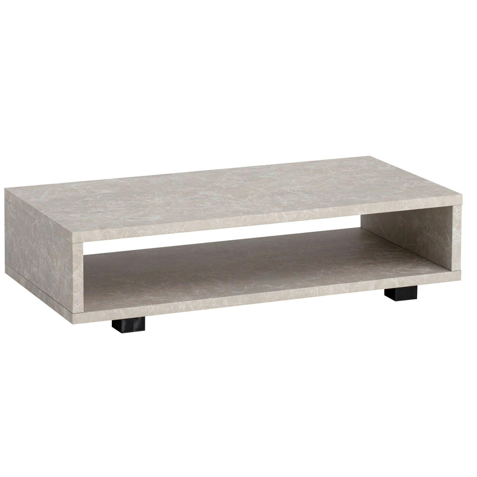 COUCHTISCH 100/50/25 cm rechteckig Sandfarben  - Sandfarben/Schwarz, Design, Holzwerkstoff/Kunststoff (100/50/25cm) - Livetastic