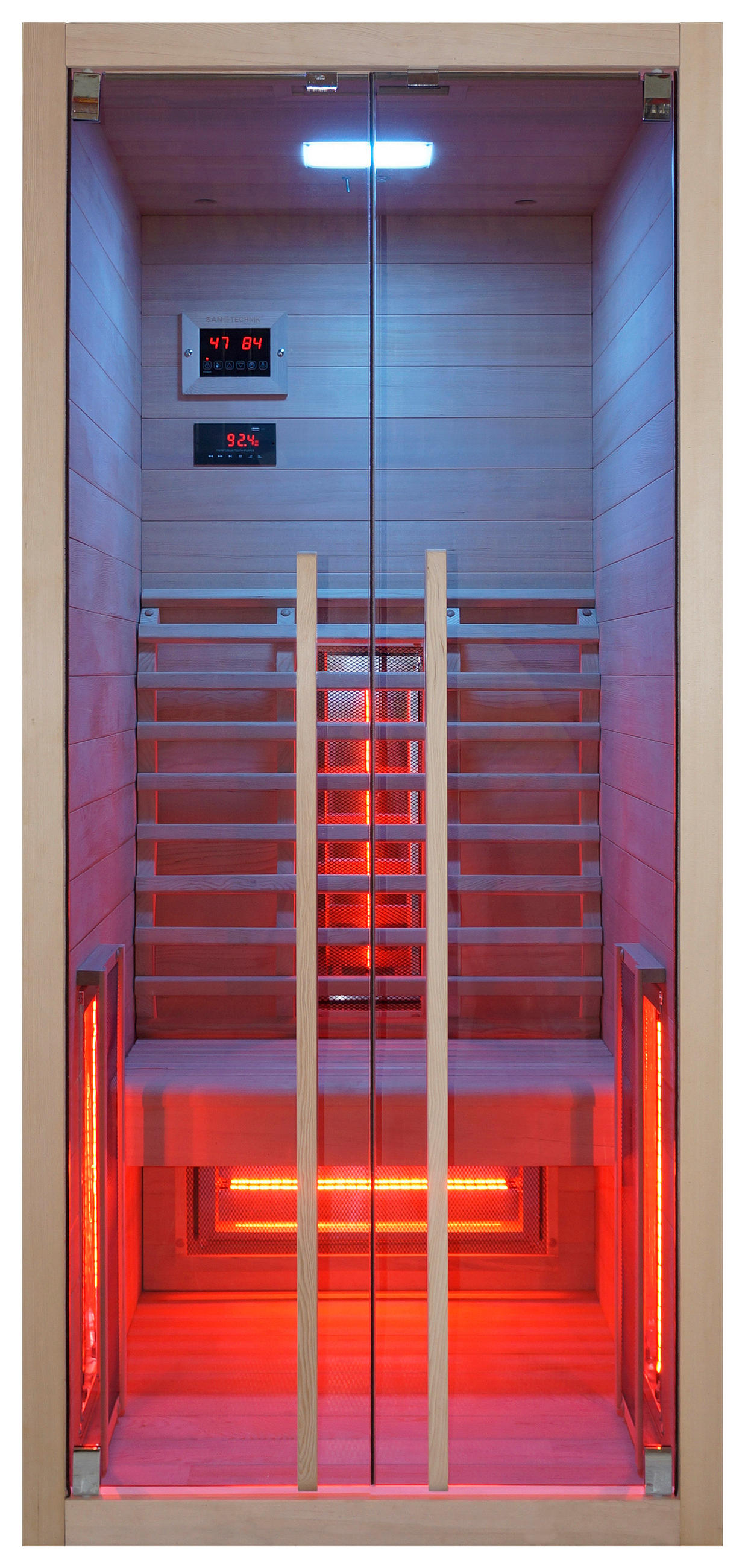INFRAROTKABINE RUBY 1 für 1 Personen RUBY 1 - Naturfarben, Basics, Holz (90,5/195/100cm) - Sanotechnik