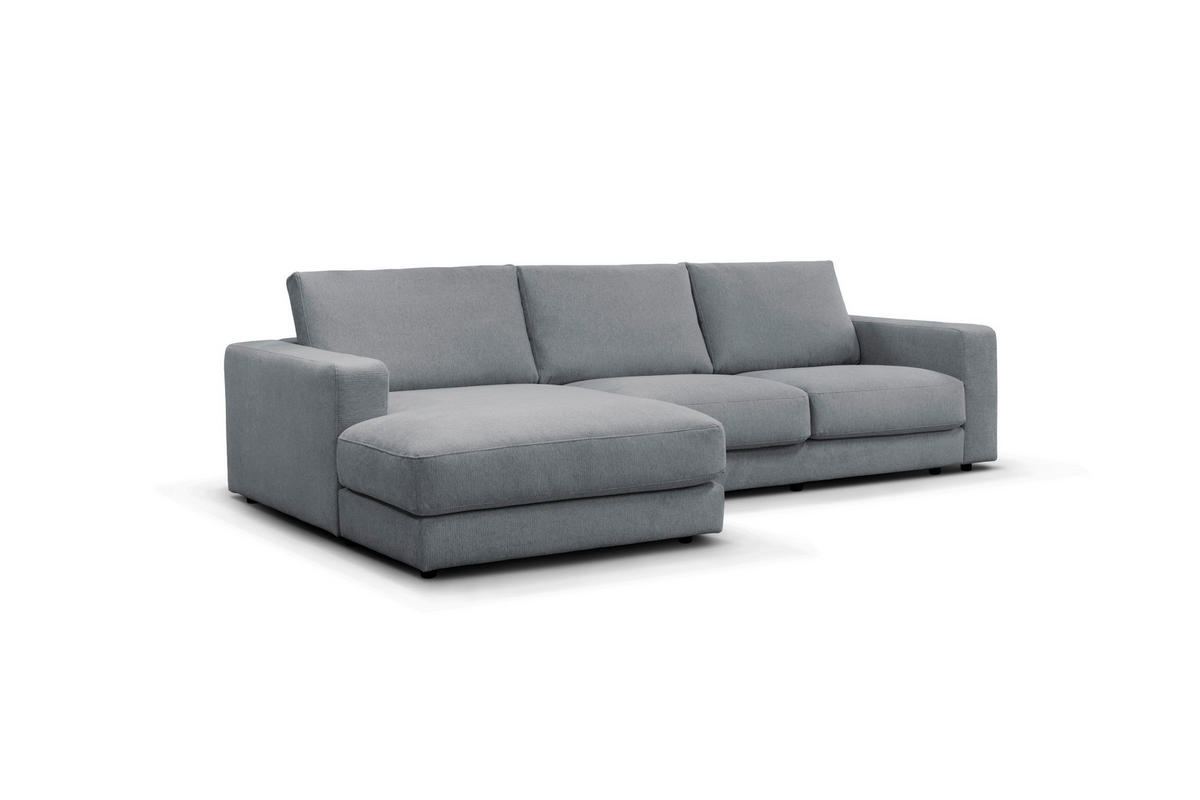 ECKSOFA VIGO Graugrün  - Schwarz/Graugrün, Design, Textil (172cm) - MID.YOU