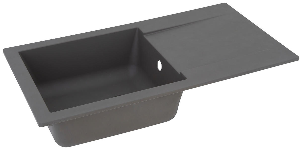 SPÜLE 1712DENVER78X44G  - Grau, Trend, Glas/Kunststoff (78/17/43,5cm) - Respekta