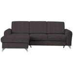 ECKSOFA in Flachgewebe Dunkelbraun  - Dunkelbraun/Silberfarben, Design, Textil/Metall (167/244cm) - Cantus