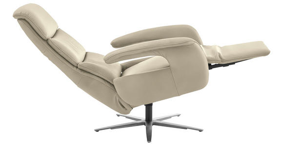 RELAXSESSEL in Leder Naturfarben  - Edelstahlfarben/Naturfarben, Design, Leder/Metall (76/119/86cm) - Dieter Knoll