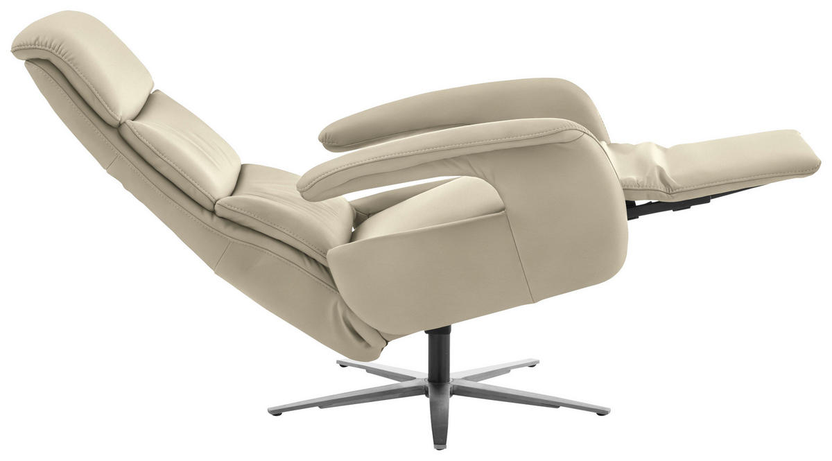 RELAXSESSEL in Leder Naturfarben  - Edelstahlfarben/Naturfarben, Design, Leder/Metall (76/119/86cm) - Dieter Knoll