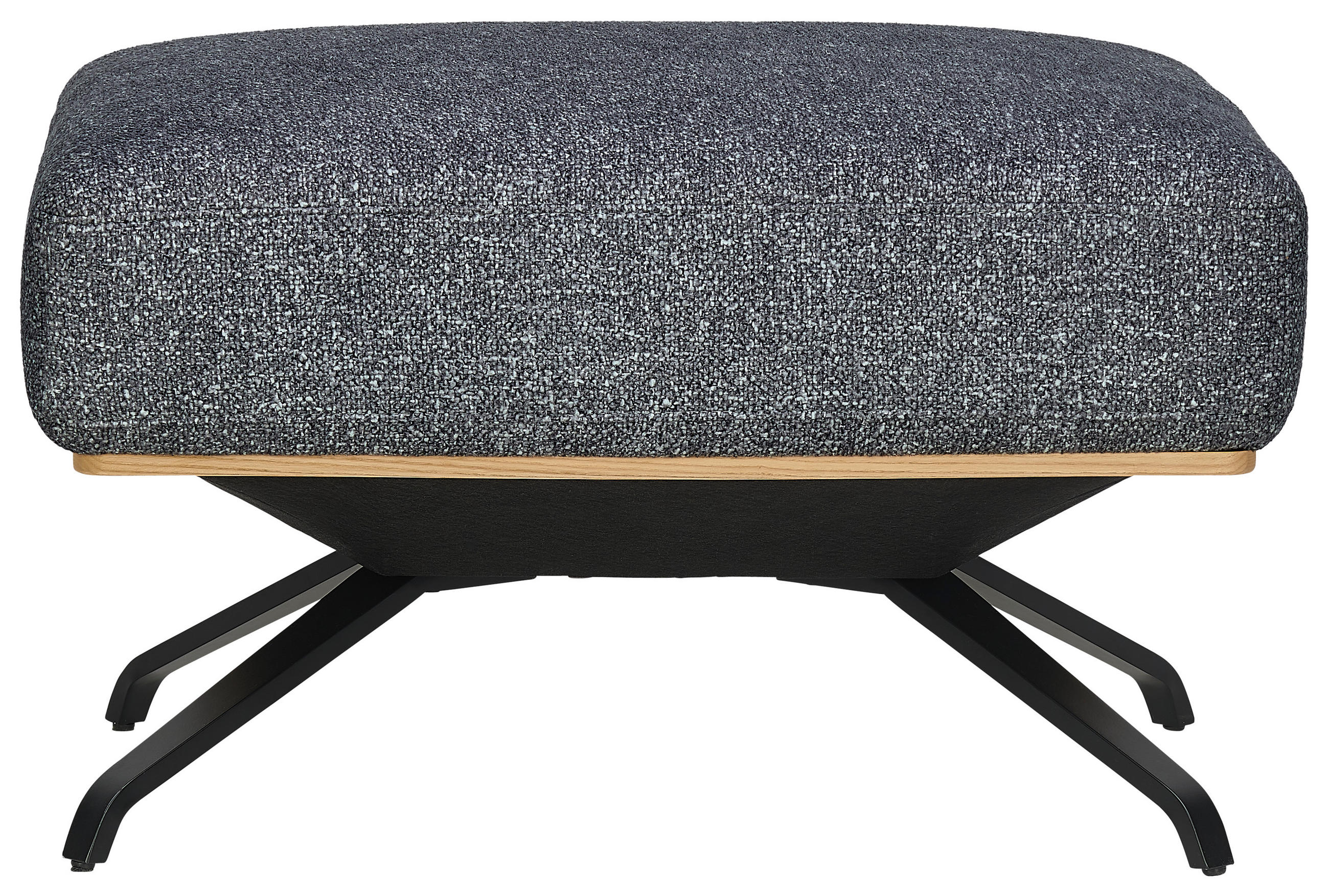 HOCKER in Textil Graphitfarben  - Schwarz/Graphitfarben, Design, Textil/Metall (74/46/66cm) - Novel