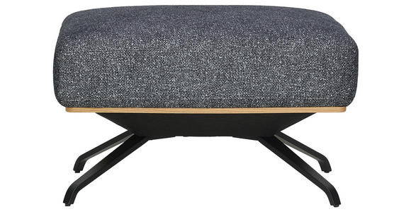 HOCKER in Textil Graphitfarben - Schwarz/Graphitfarben, Design, Textil/Metall (74/46/66cm) - Novel
