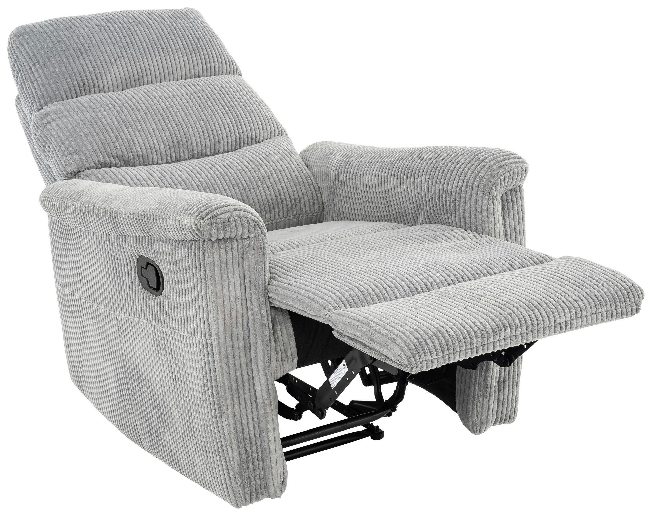 RELAXSESSEL in Metall, Textil Hellgrau  - Hellgrau/Schwarz, Design, Kunststoff/Textil (78/108/89cm) - Livetastic