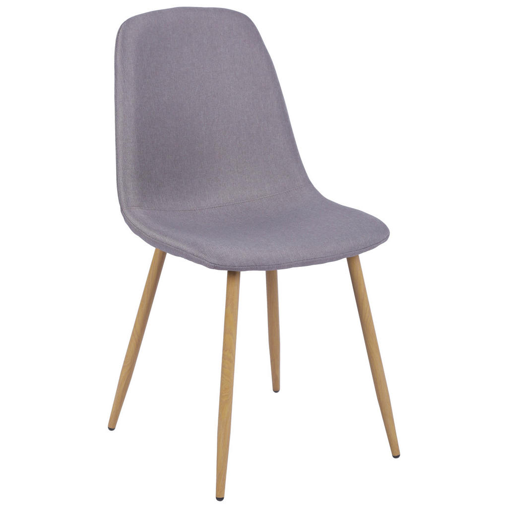 Vierfußstuhl Mona Leinenoptik Grau