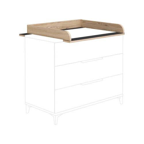 PREVIJALNI NASTAVEK Tomke črna, barve hrasta - črna/barve hrasta, Basics, leseni material (110/12,5/78,7cm) - Paidi