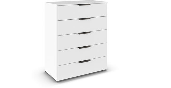 KOMMODE 80/100/42 cm in Weiß - Graphitfarben/Alufarben, Trend, Holzwerkstoff/Metall (80/100/42cm) - Novel