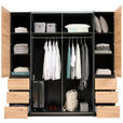 KLEIDERSCHRANK  in Graphitfarben, Eiche Artisan  - Silberfarben/Graphitfarben, KONVENTIONELL, Holzwerkstoff/Kunststoff (215/211/60cm) - Carryhome