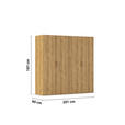 DREHTÜRENSCHRANK 201/197/60 cm 4-türig Eichefarben  - Eichefarben/Silberfarben, Design, Holzwerkstoff/Kunststoff (201/197/60cm) - Novel