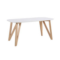 ESSTISCH Eiche massiv oval Weiß  - Weiß/Naturfarben, MODERN, Holz/Holzwerkstoff (180/90/76cm) - Livetastic
