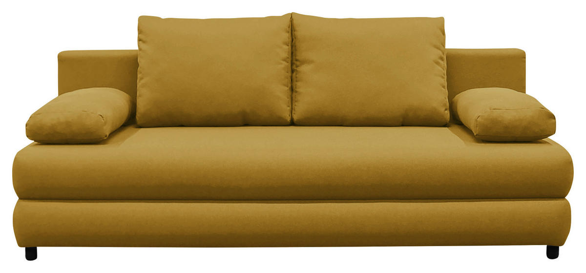 SCHLAFSOFA Webstoff Gelb  - Gelb/Schwarz, Design, Kunststoff/Textil (200/88/87cm) - P & B