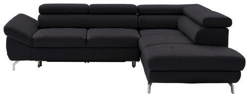 ECKSOFA Dunkelbraun Echtleder  - Dunkelbraun/Silberfarben, Design, Leder/Metall (270/220cm) - Novel