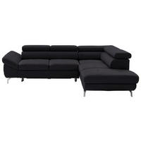 ECKSOFA in Echtleder Dunkelbraun  270/220 cm  - Dunkelbraun/Silberfarben, Design, Leder/Metall (270/220cm) - Novel