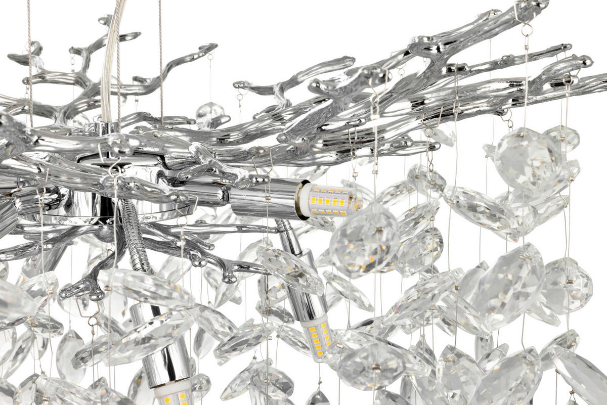 ZÁVĚSNÉ SVÍTIDLO, 60/150 cm  - čiré, Design, kov/sklo (60/150cm) - Glandor