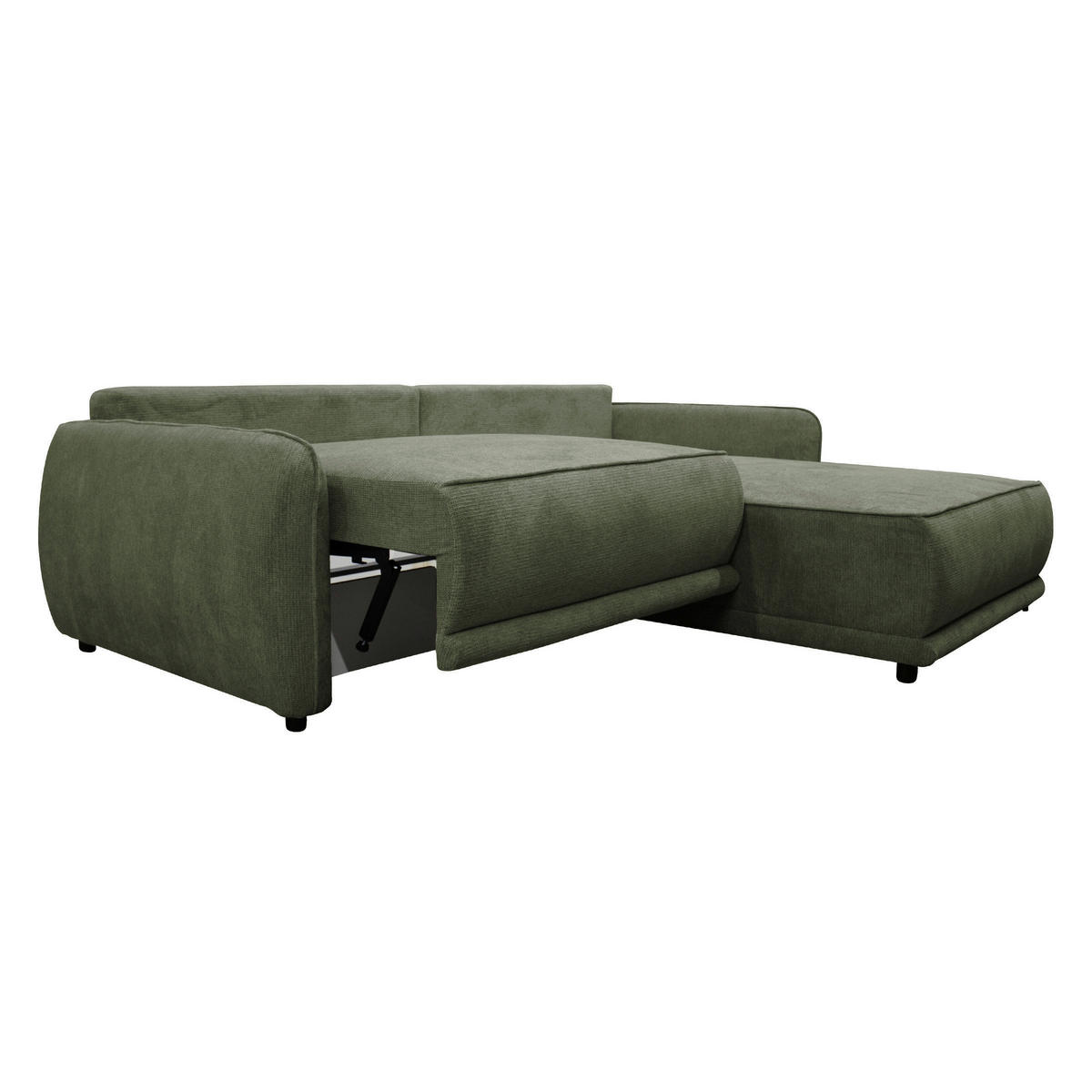 ECKSOFA in Struktur Grün  264/195 cm  - Beige/Schwarz, Design, Kunststoff/Textil (264/195cm) - MID.YOU