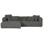 ECKSOFA Schwarz Flachgewebe  - Schwarz, KONVENTIONELL, Kunststoff/Textil (170/280cm) - Carryhome