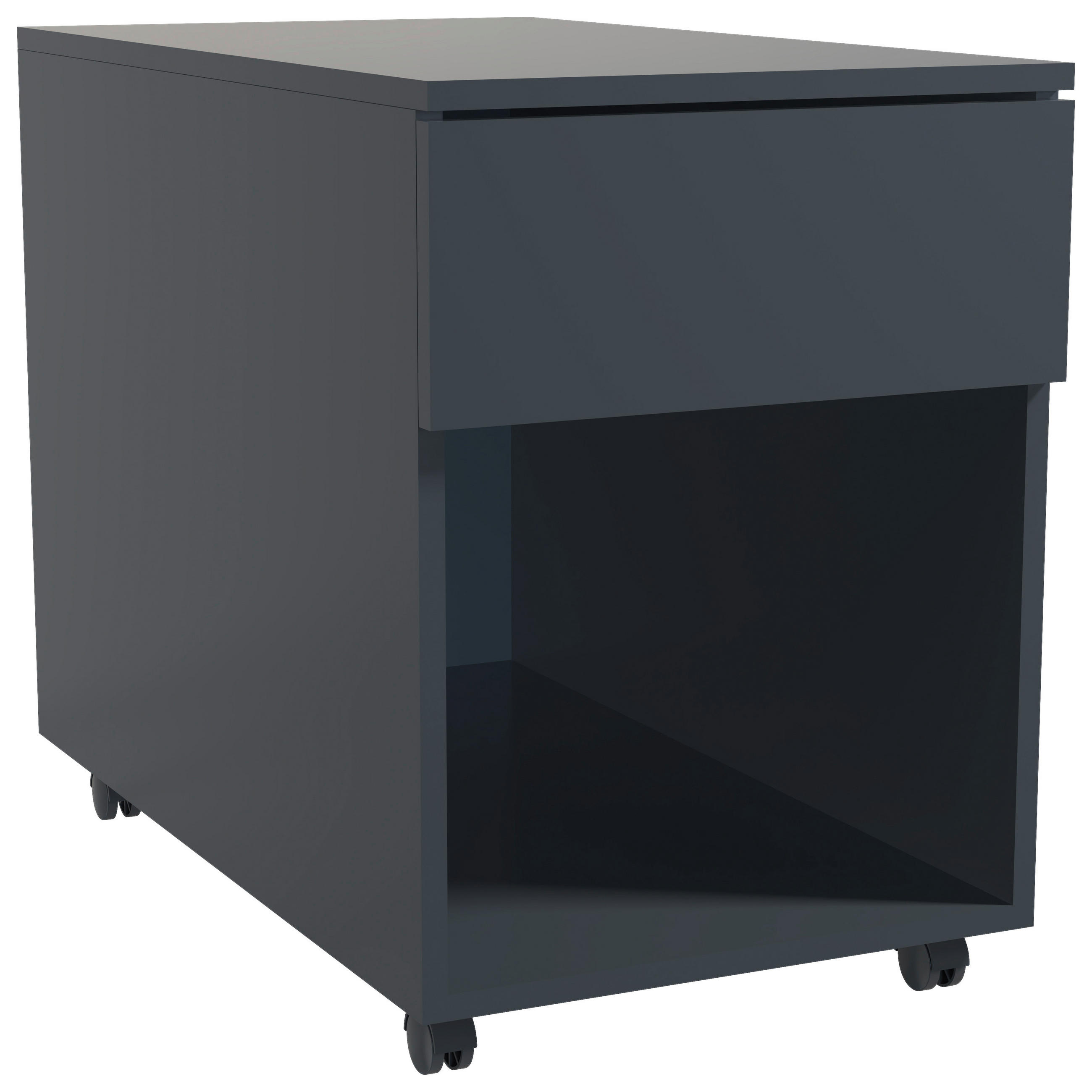 ROLLCONTAINER Anthrazit  - Anthrazit, MODERN, Holzwerkstoff/Kunststoff (39/55/70cm) - MID.YOU