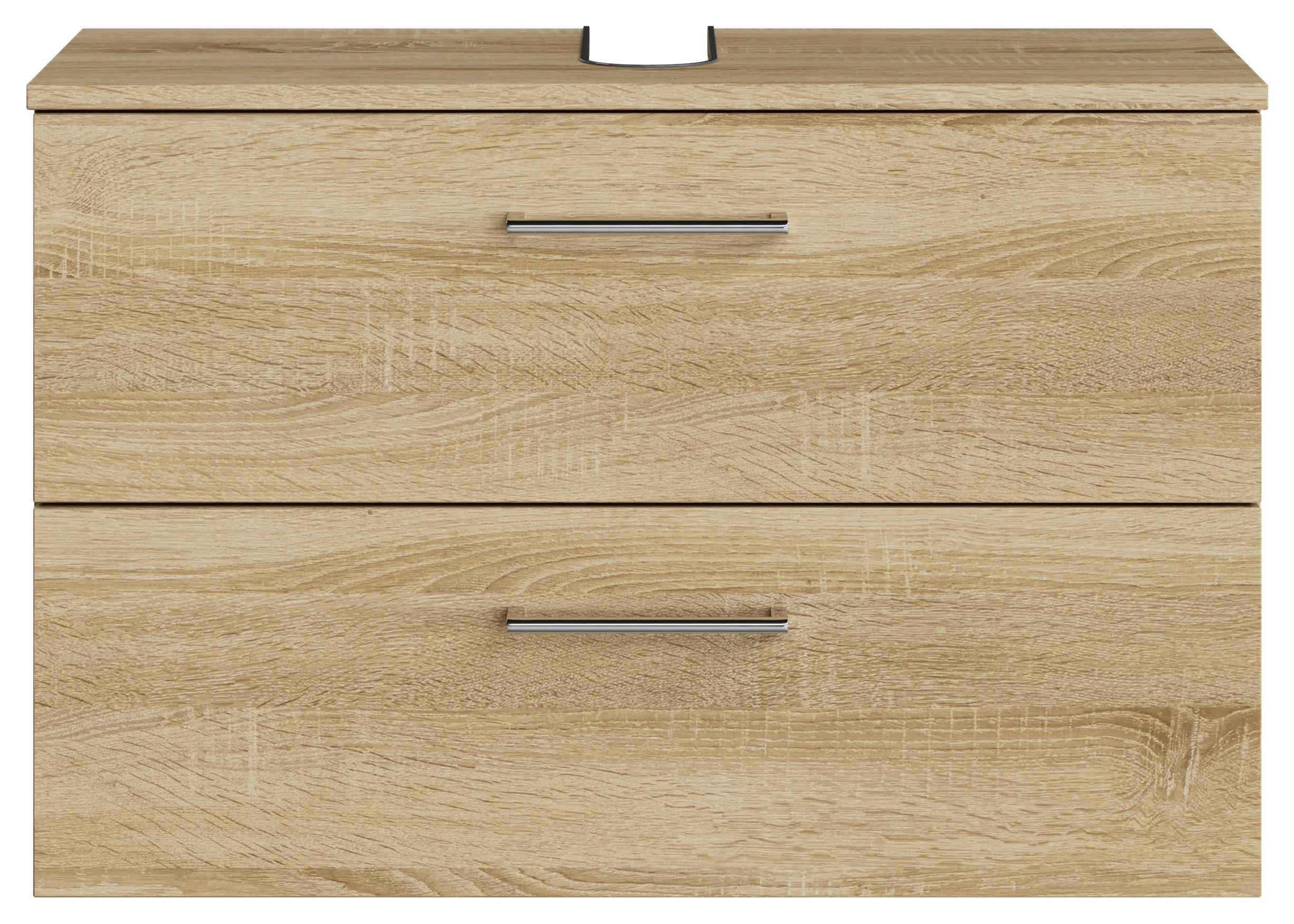 WASCHBECKENUNTERSCHRANK 75/49,8/33,3 cm  - Chromfarben/Eiche Bianco, KONVENTIONELL, Holzwerkstoff/Metall (75/49,8/33,3cm) - Sadena