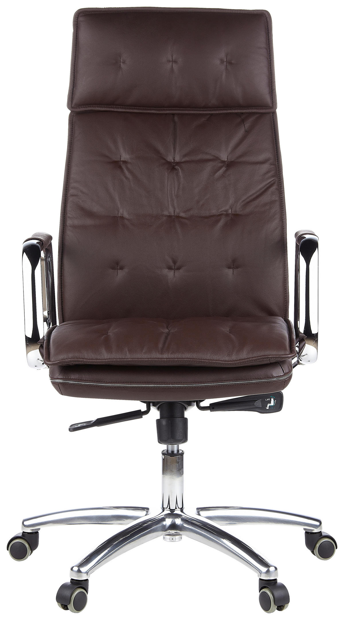CHEFSESSEL Braun  - Braun, Basics, Leder/Kunststoff (60/130/48cm) - MID.YOU