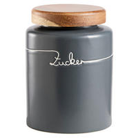 ZUCKERDOSE Keramik  - Akaziefarben/Grau, Design, Keramik/Holz (11,5/15,5cm) - Homeware Profession.