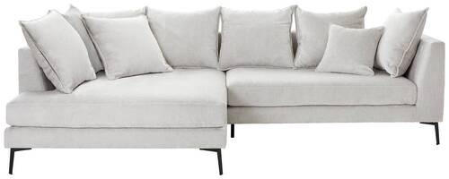 ECKSOFA Beige Chenille  - Beige/Schwarz, Design, Textil/Metall (170/289cm) - Stylife