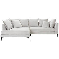 ECKSOFA in Chenille Beige  170/289 cm  - Beige/Schwarz, Design, Textil/Metall (170/289cm) - Stylife