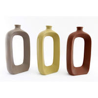 VÁZA, keramika, 30 cm - hnedá/svetlosivá, Basics, keramika (16/30/7cm)