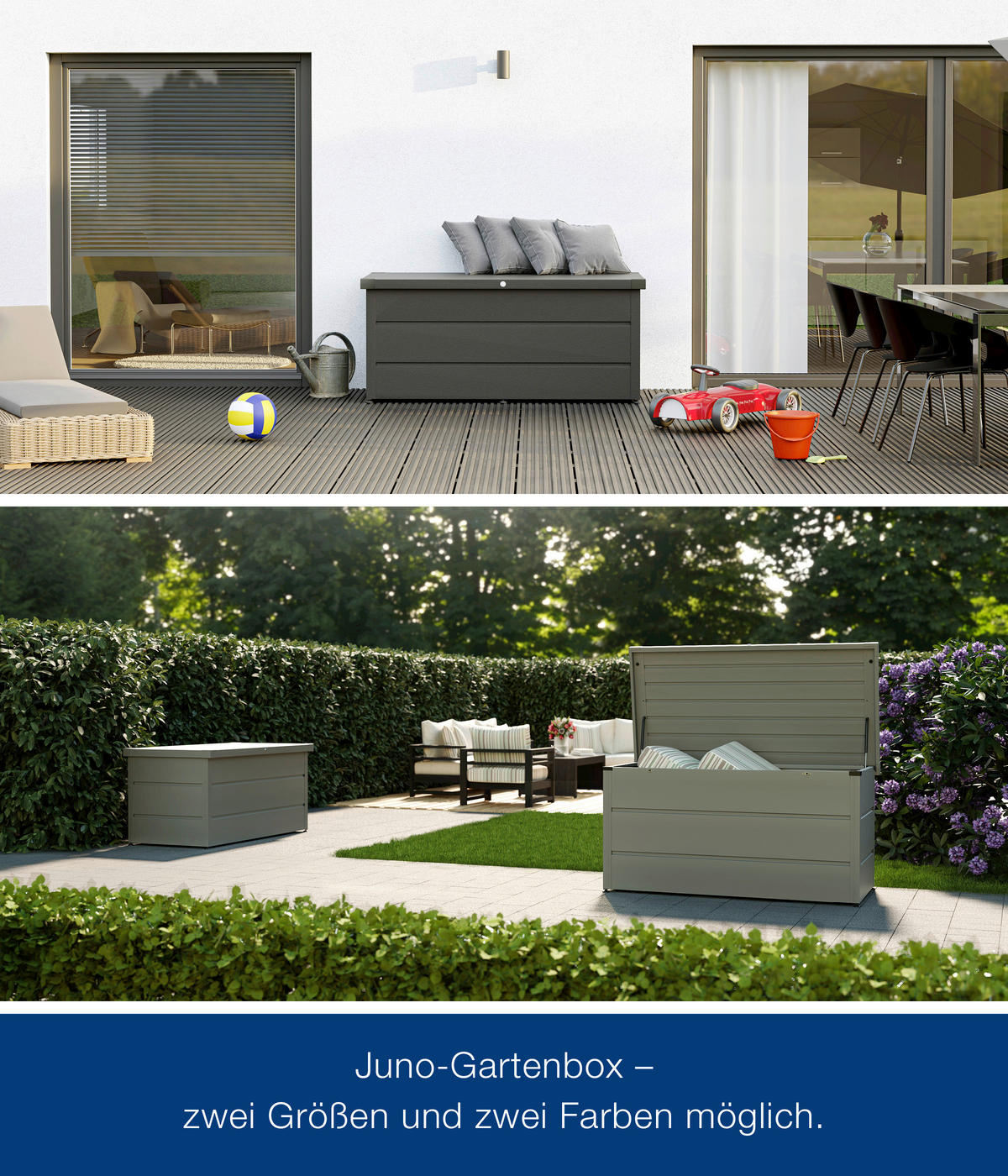 KISSENBOX 136/72,5/67,5 cm  - Anthrazit, Basics, Metall (136/72,5/67,5cm)