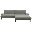 ECKSOFA Grau Webstoff  - Schwarz/Grau, Design, Textil/Metall (284/184cm) - Dieter Knoll