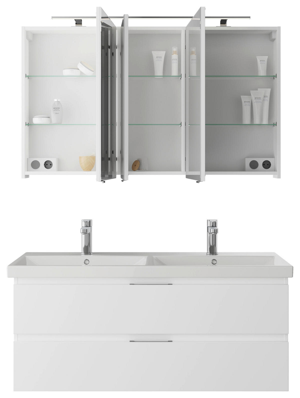 BADEZIMMER  in 120 cm  - Weiß Hochglanz/Weiß, KONVENTIONELL, Holzwerkstoff (120cm) - Pelipal