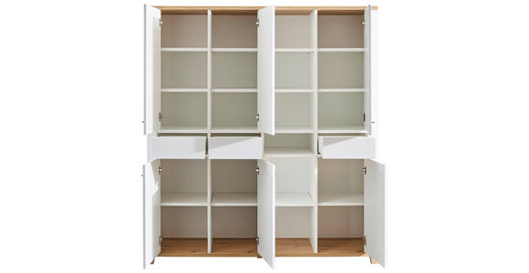 AKTENSCHRANK Weiß, Eiche Artisan - Weiß/Eiche Artisan, KONVENTIONELL, Holzwerkstoff (180/202/44cm) - Hom`in