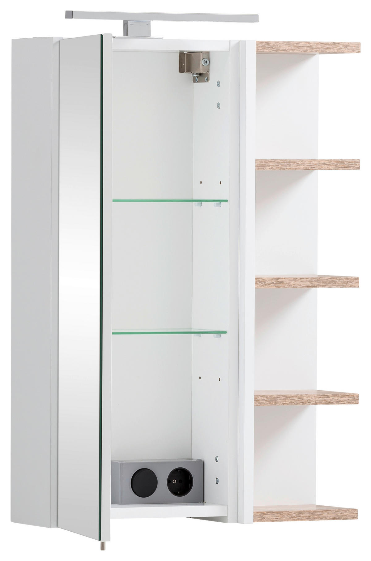 SPIEGELSCHRANK 50/74,4/16 cm  - Weiß, MODERN, Glas/Holzwerkstoff (50/74,4/16cm) - MID.YOU