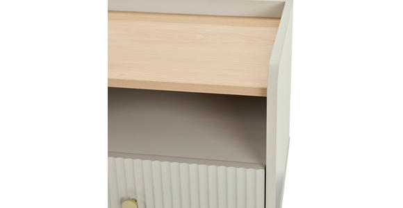 NACHTKÄSTCHEN in Eichefarben, Hellgrau  - Eichefarben/Goldfarben, Design, Holzwerkstoff/Metall (50/54/40cm) - Xora