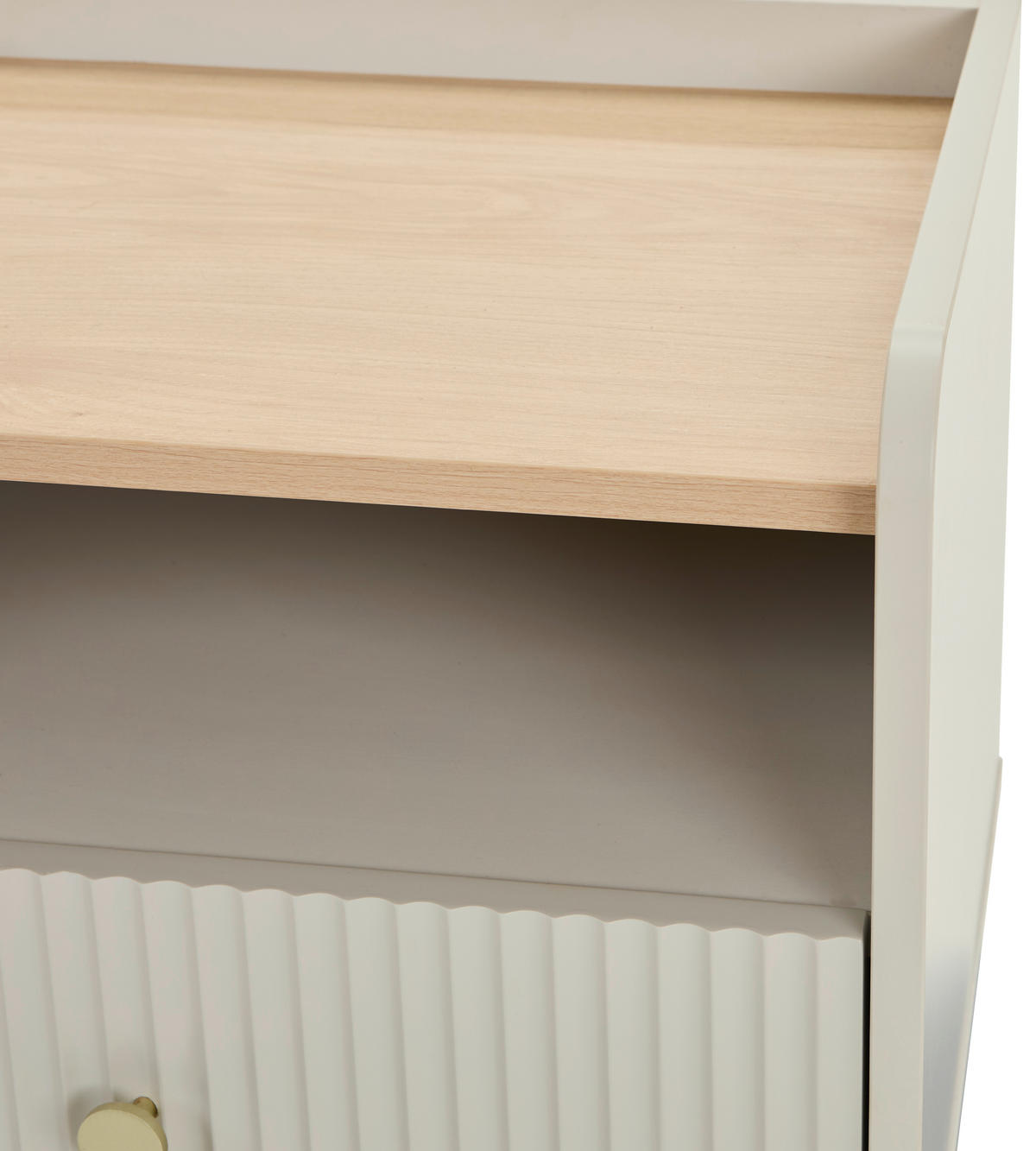 SÄNGBORD i ekfärgad, ljusgrå  - ljusgrå/guldfärgad, Design, metall/trämaterial (50/54/40cm) - Xora