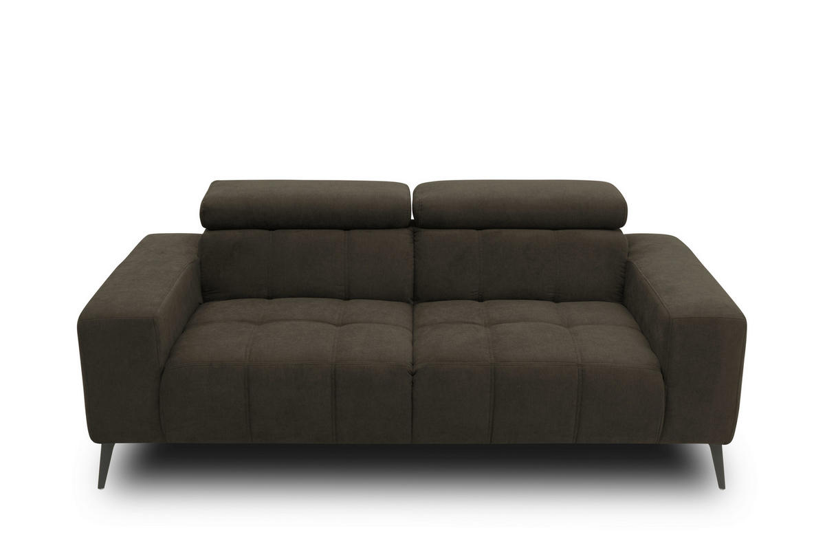 2-SITZER-SOFA TRENTO Mikrofaser  - Dunkelgrau/Schwarz, MODERN, Textil/Metall (208/79/104cm) - MID.YOU