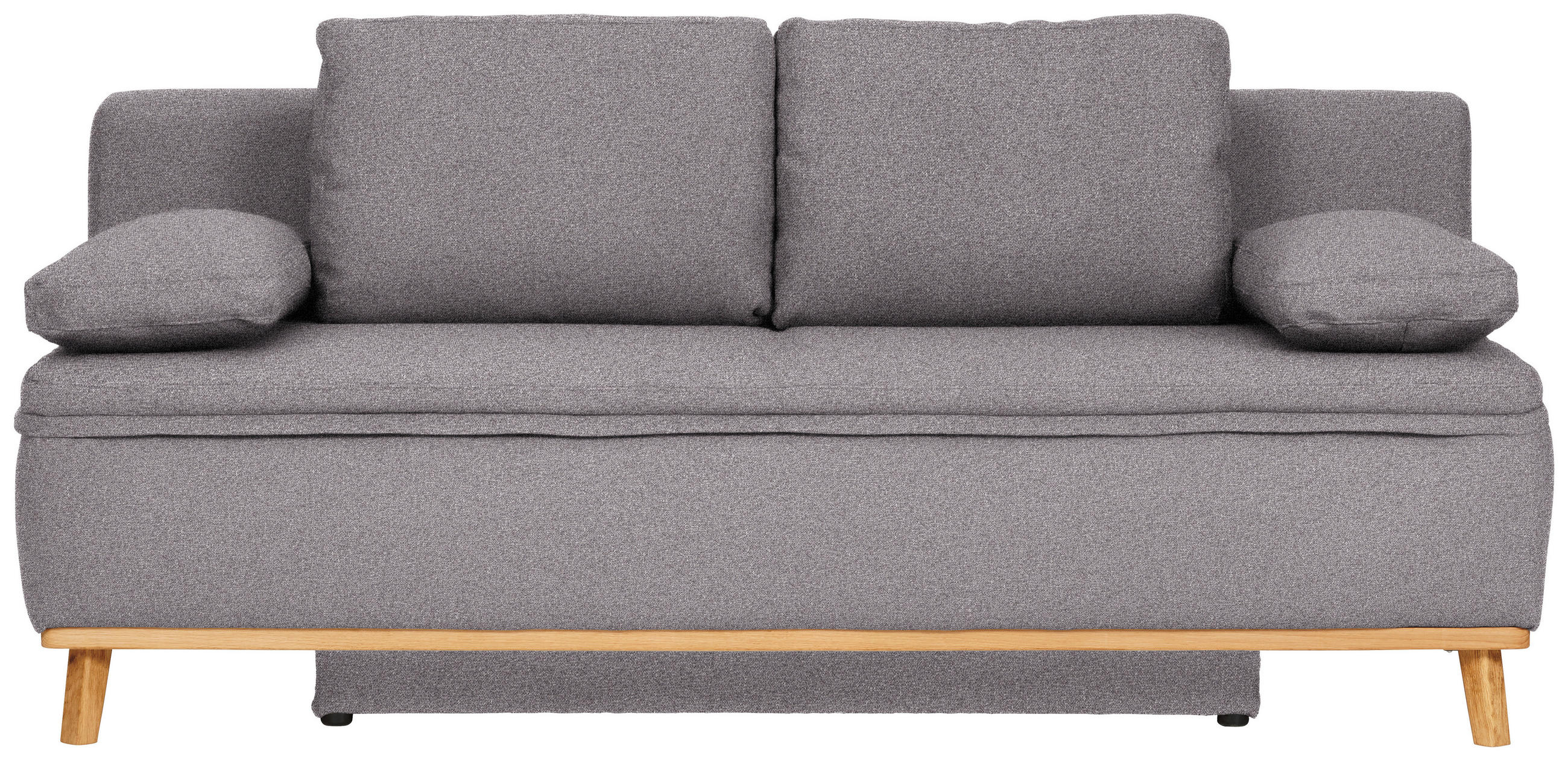 KANAPÉÁGY textil szürke, fehér  - natúr/fehér, Konventionell, textil/fa (203/95/96cm) - Venda