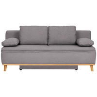 KANAPÉÁGY textil szürke, fehér  - natúr/fehér, Konventionell, textil/fa (203/95/96cm) - Venda