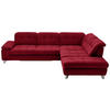 ECKSOFA in Chenille Rot  - Chromfarben/Rot, Design, Textil/Metall (310/260cm) - Beldomo Speed