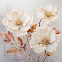 OBRAZ NA SKLE, květiny, 30/30/1,40 cm - vícebarevná, Basics, sklo (30/30/1,40cm)