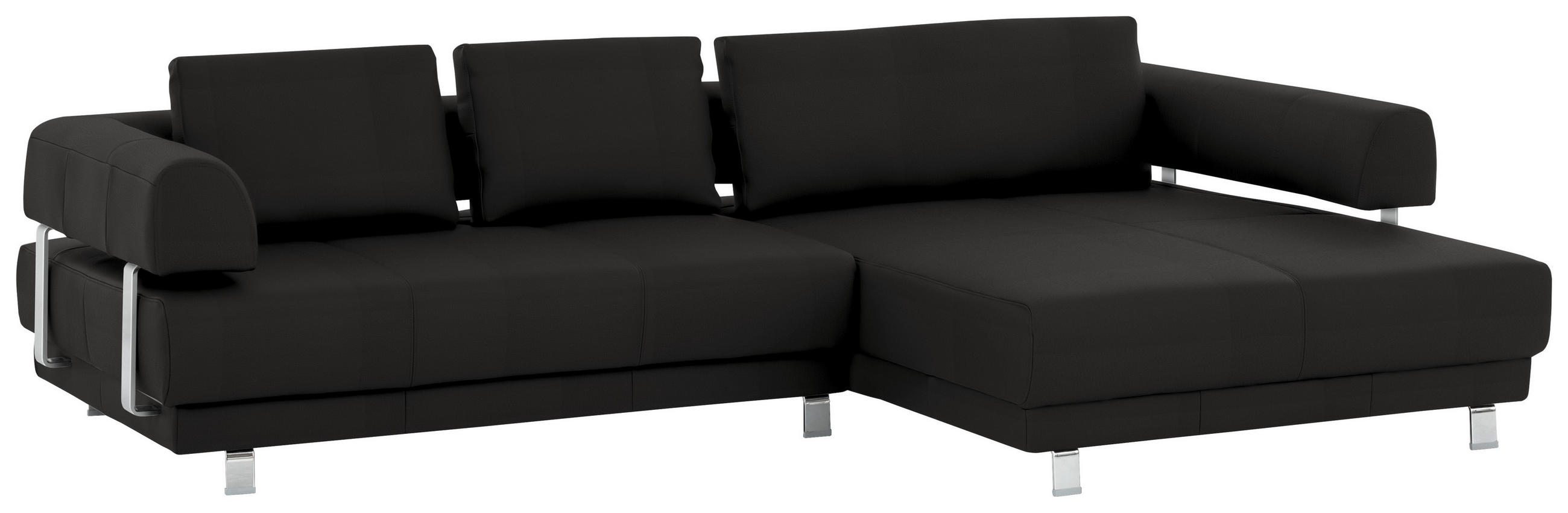 ECKSOFA in Echtleder Dunkelbraun  - Dunkelbraun, Design, Leder/Metall (307/188cm)