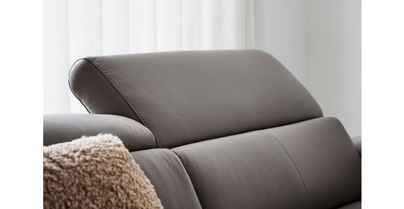 ECKSOFA inkl. Funktion DUA Grau Echtleder  - Chromfarben/Grau, Design, Leder/Metall (293/170cm) - Novel