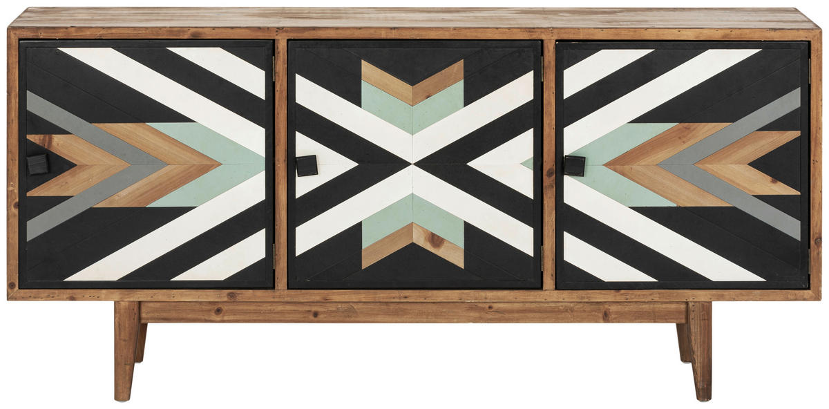 SIDEBOARD  in 159.5/75/42 cm  - Multicolor/Schwarz, KONVENTIONELL, Holz/Holzwerkstoff (159.5/75/42cm) - Livetastic