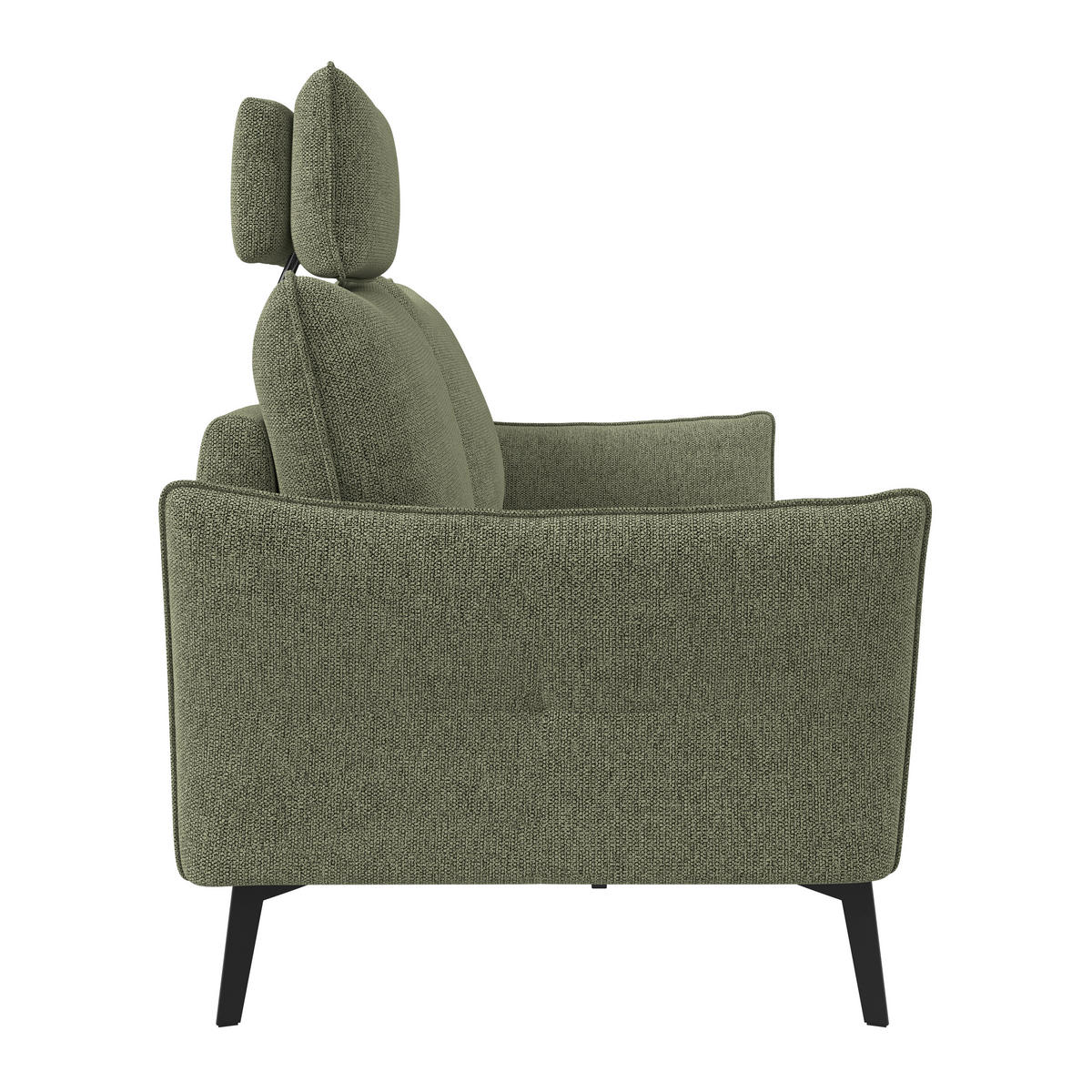 3-SITZER-SOFA Chenille Grün  - Schwarz/Grün, Konventionell, Textil/Metall (184/90/92cm) - Elegando